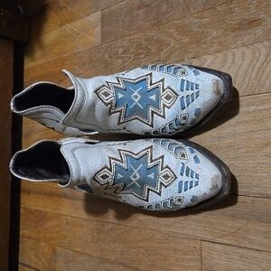 ARIAT ankle cowboy boots off-white turquoise